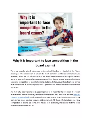 why it is important to face competition