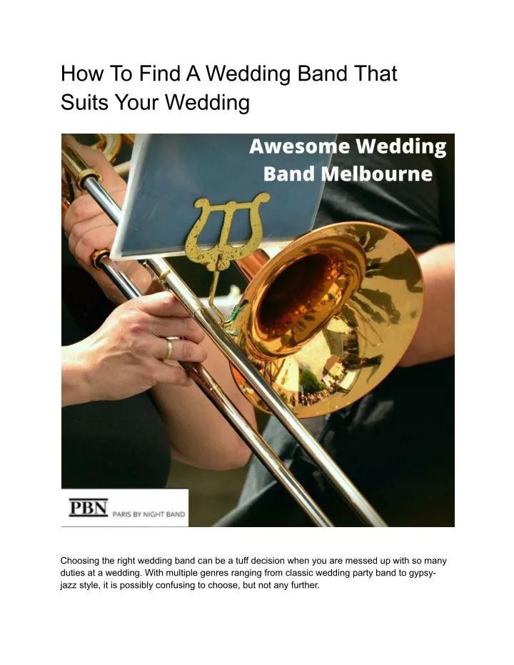 how to find a wedding band that suits your wedding