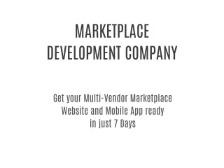 Marketplace development