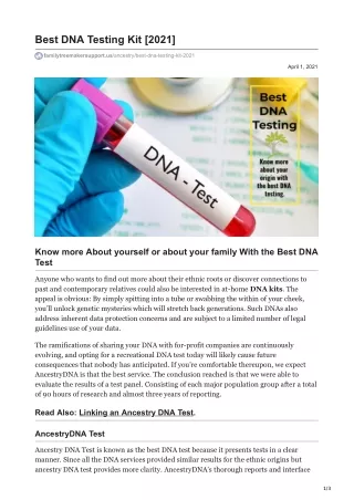 Best DNA Testing Kits | Family Tree Maker Support