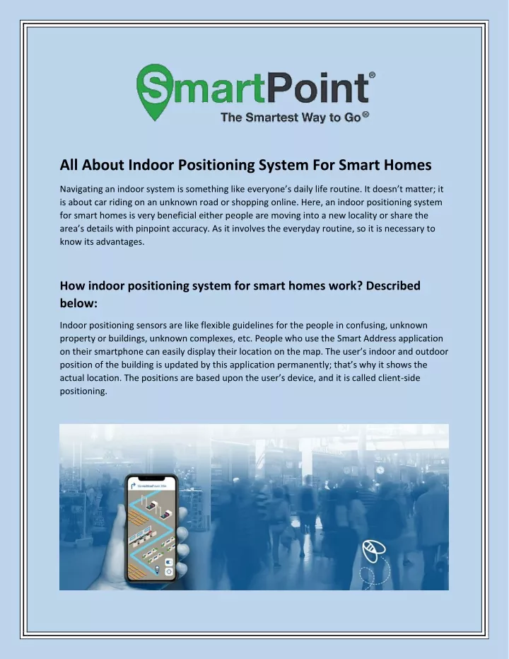 all about indoor positioning system for smart
