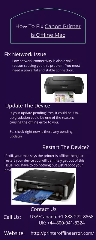 how to fix canon printer is offline mac
