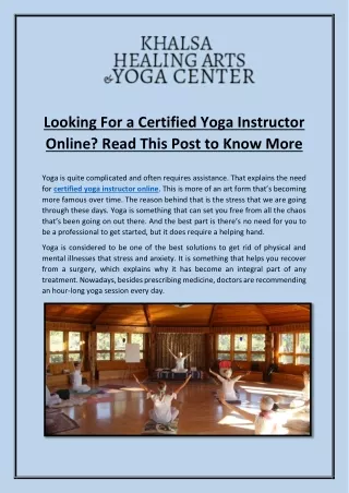 Steps to Follow Before Hiring A Certified Yoga Instructor Online