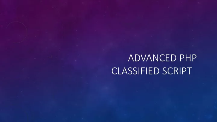 advanced php classified script