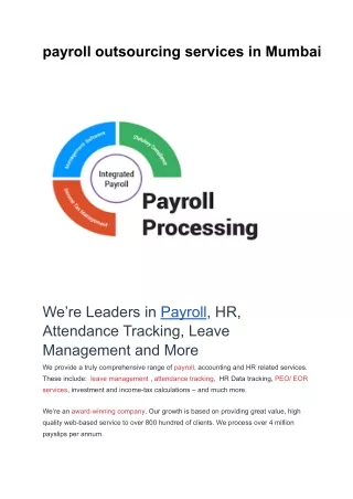 payroll outsourcing services in mumbai