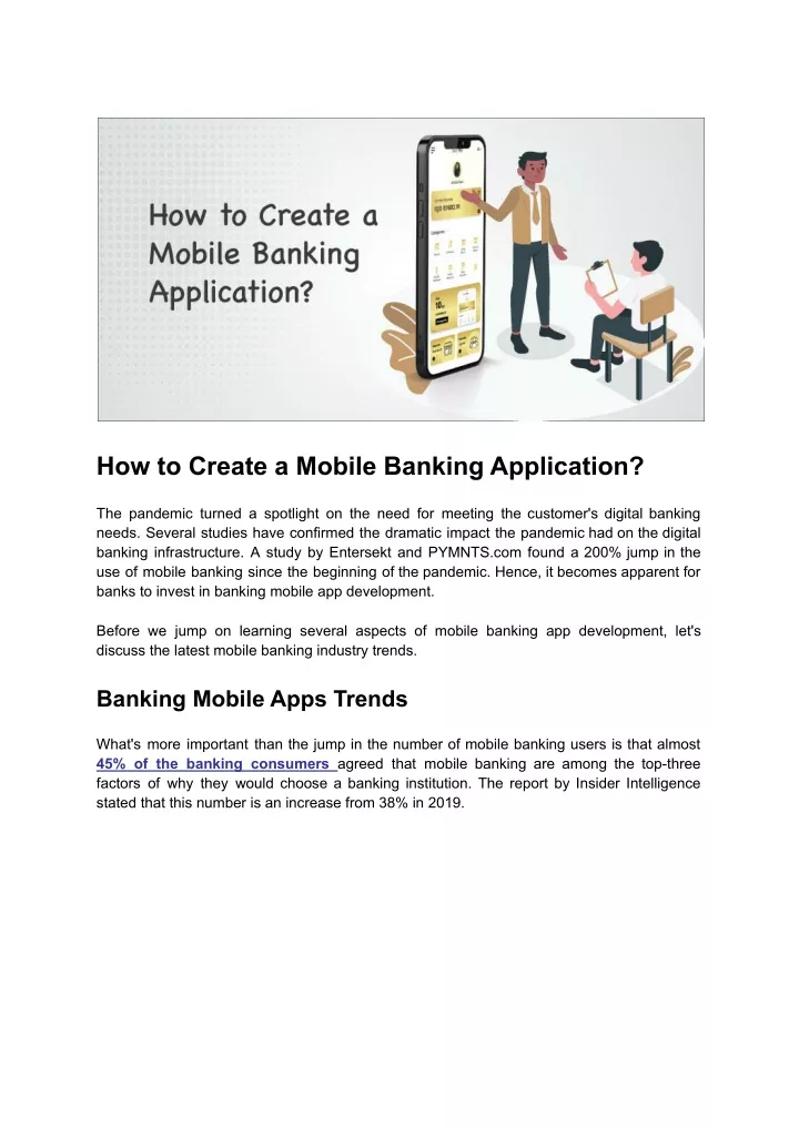 how to create a mobile banking application