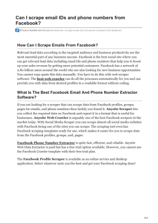 can i scrape email ids and phone numbers from