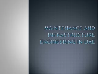 maintenance and infrastructure engineering in uae