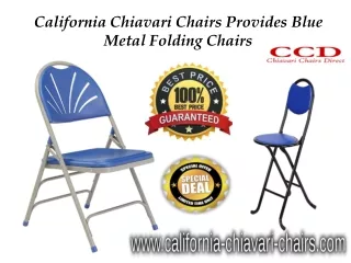 California Chiavari Chairs Provides Blue Metal Folding Chairs