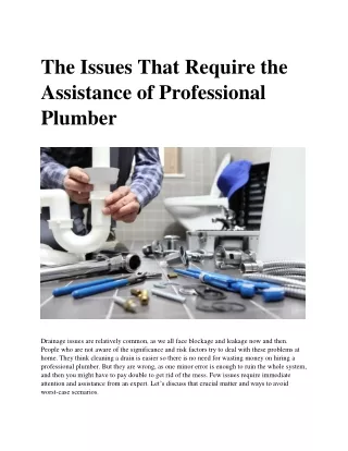 the issues that require the assistance