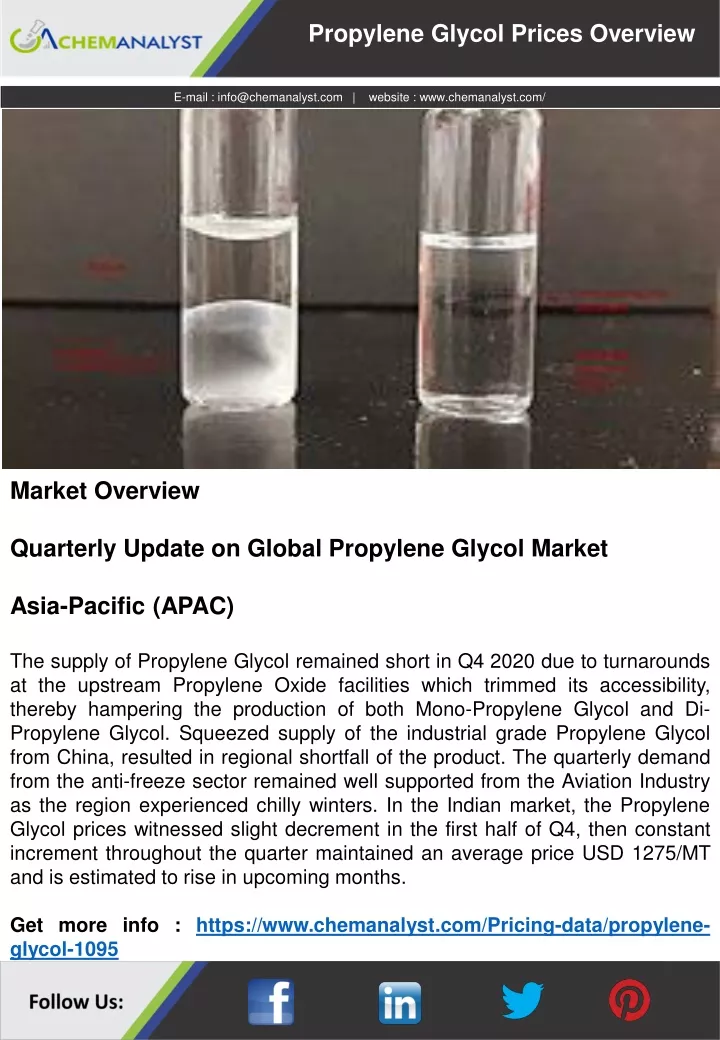 propylene glycol prices overview
