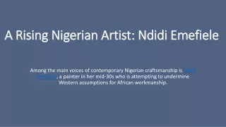 A Rising Nigerian Artist: Ndidi Emefiele