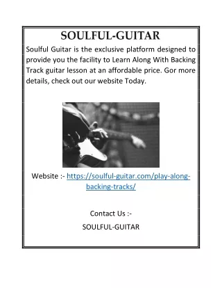 Learn Along With Backing Track guitar lesson| Soulful-guitar.com