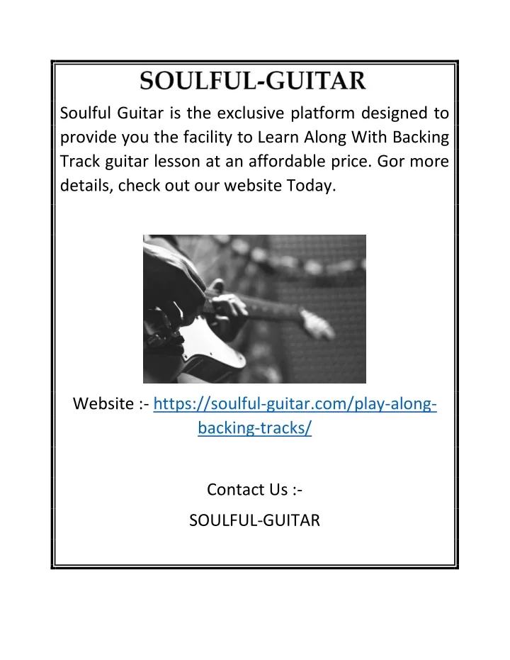 soulful guitar is the exclusive platform designed