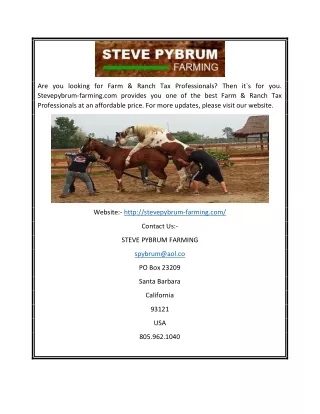 Farm & Ranch Tax Professionals | Stevepybrum-farming