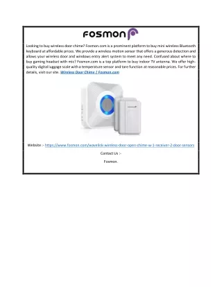 looking to buy wireless door chime fosmon