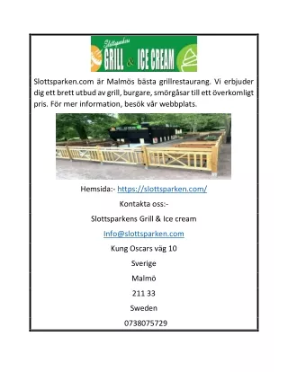 Grill restaurang i Malmö | Slottsparken.com