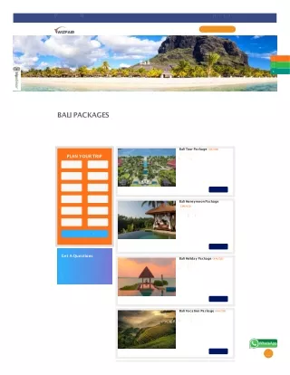 Book Bali Packages Online | Wizfair Travel