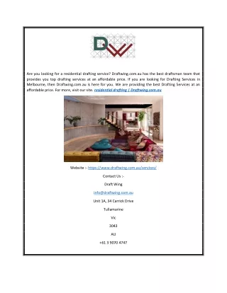 are you looking for a residential drafting