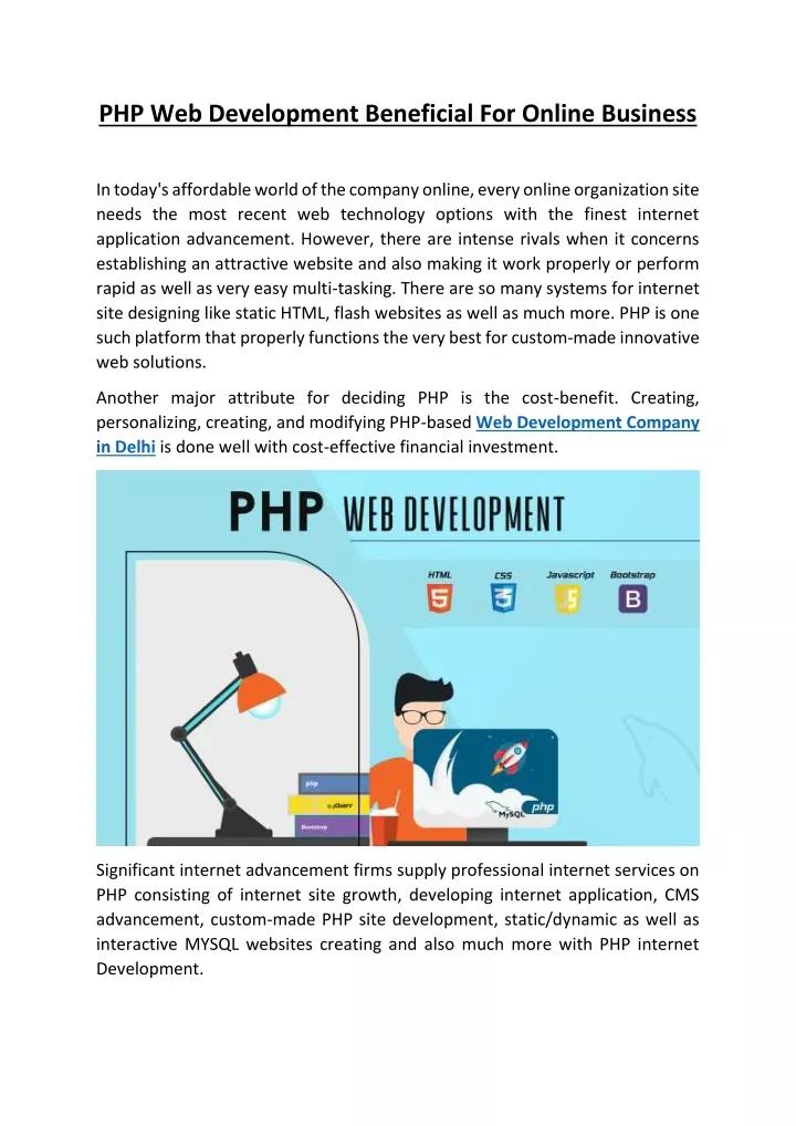 php web development beneficial for online business