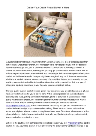 create your dream photo blanket in here