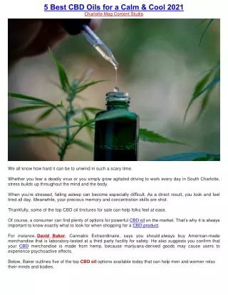 5 best cbd oils for a calm cool 2021 charlotte