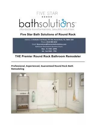 THE Premier Round Rock Bathroom Remodeler