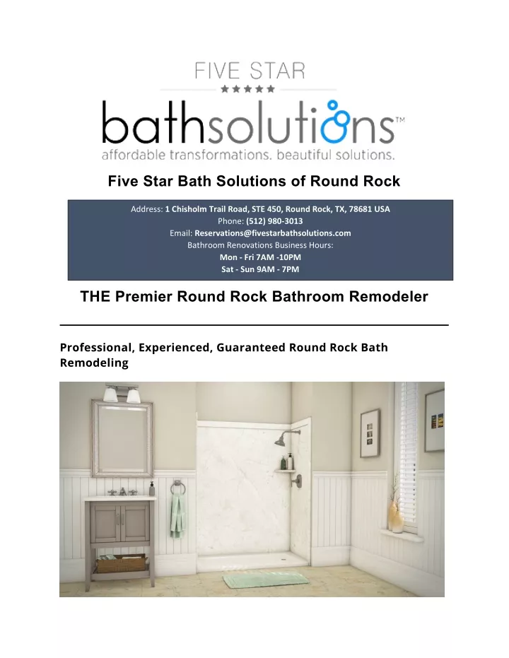 five star bath solutions of round rock