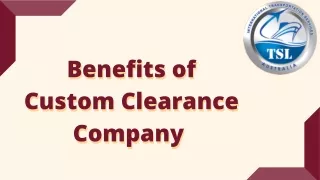 Benefits of Custom Clearance Company