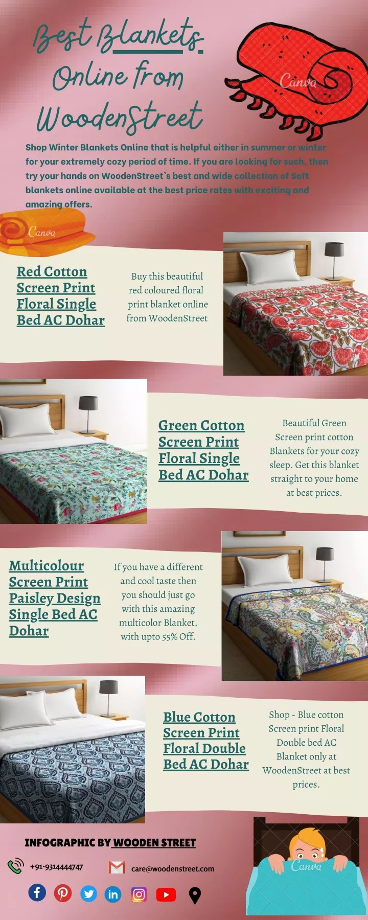 best blankets online from woodenstreet shop