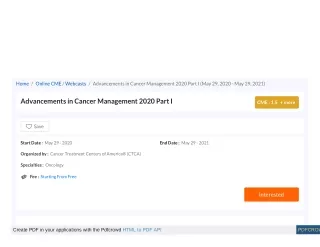 home online cme webcasts advancements in cancer