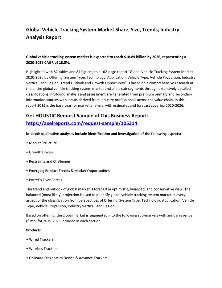 global vehicle tracking system market share size