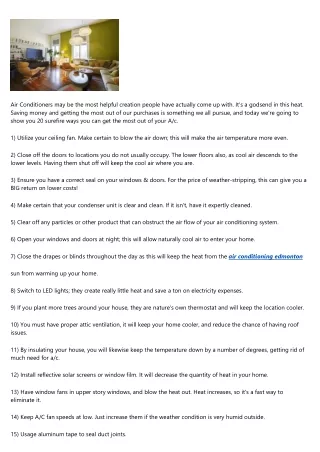 How to Get the Best Out of Your Home Air Conditioning System