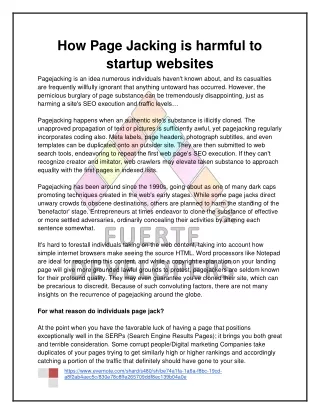 how page jacking is harmful to startup websites