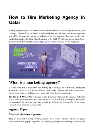 Marketing management agency