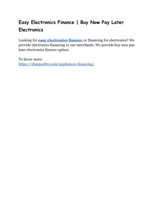 easy electronics finance buy now pay later