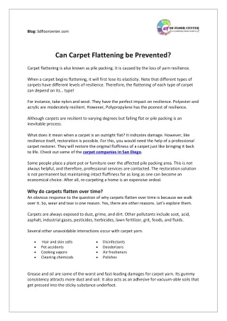 Can Carpet Flattening be Prevented?