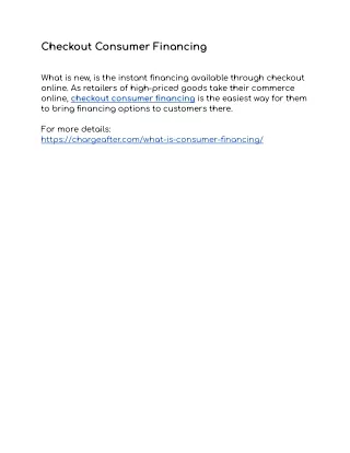 checkout consumer financing