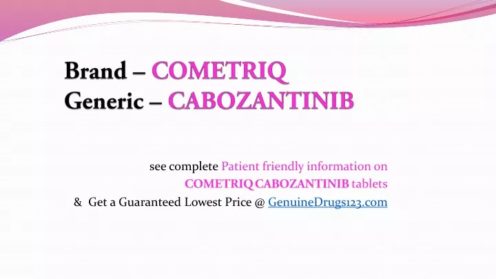 brand cometriq generic cabozantinib