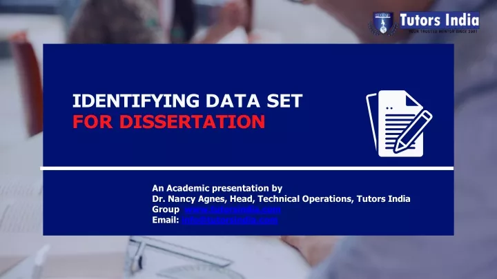 identifying data set for dissertation