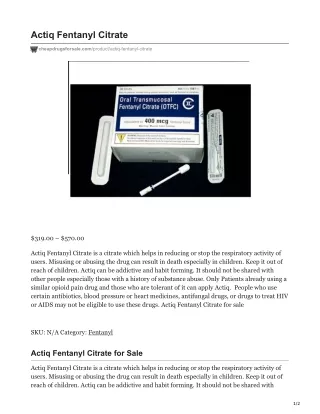 actiq fentanyl citrate