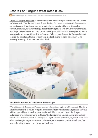 lasers for fungus what does it do