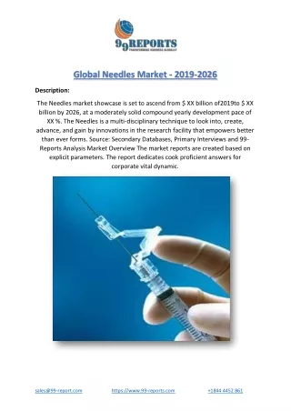 global needles market 2019 2026