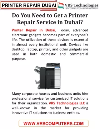 printer repair dubai