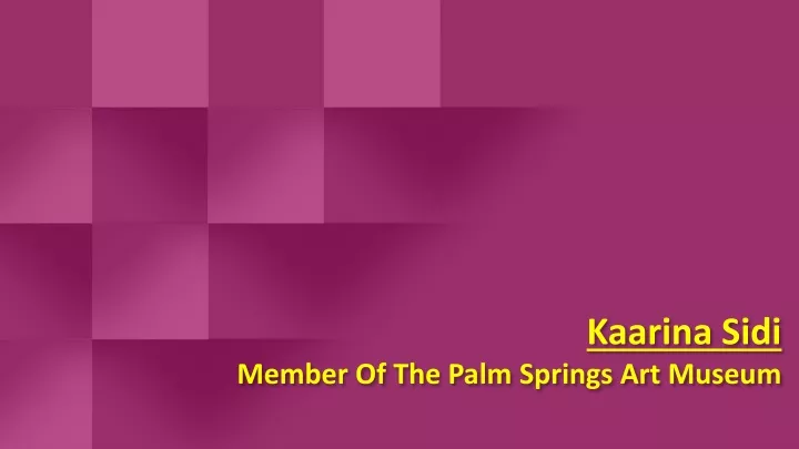 kaarina sidi member of the palm springs art museum