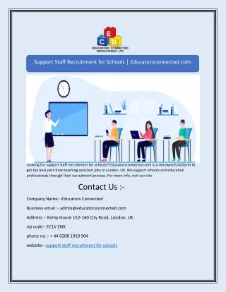 Support Staff Recruitment for Schools | Educatorsconnected.com