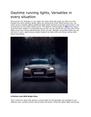 daytime running lights versatiles in every