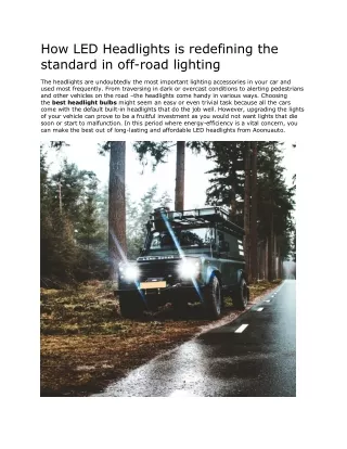 how led headlights is redefining the standard