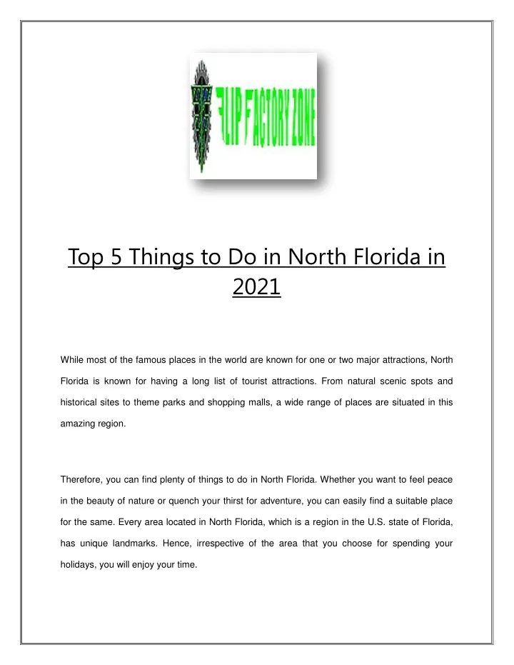 top 5 things to do in north florida in 2021