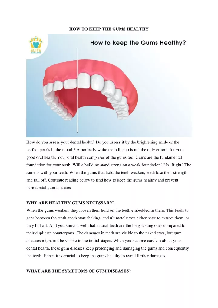 how to keep the gums healthy
